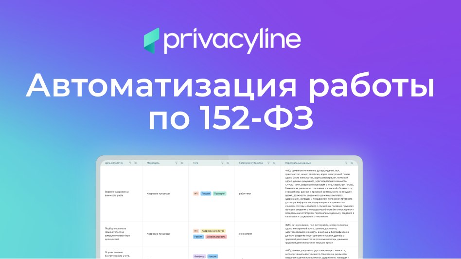 Автоматизация работы по 152-ФЗ